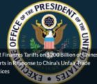 Surtaxes sur importations chinoises : Trump prend le risque d’un désordre industriel mondial en électronique USTR-180918